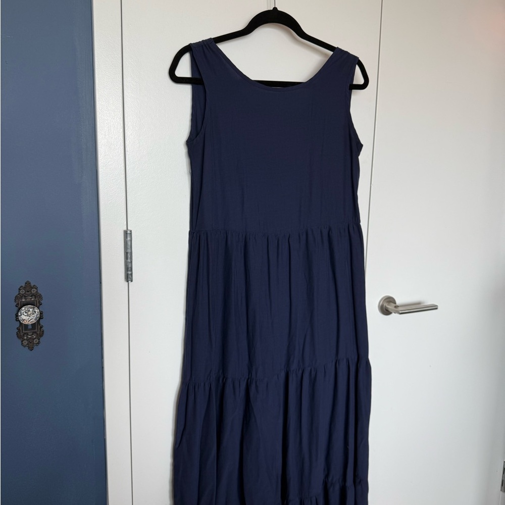 Alife Blue Pleated Maxi Sundress
